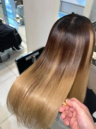 ロング 縮毛矯正/髪質改善/ ブリーチ/東陽町✨のヘアスタイル