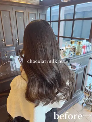 ロング 🧡ミルクティー/ レイヤー🧡ショウナのヘアスタイル