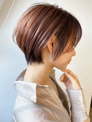 ショート カラー 髪質改善/縮毛矯正/ 艶カラー/増田晃大のヘアスタイル