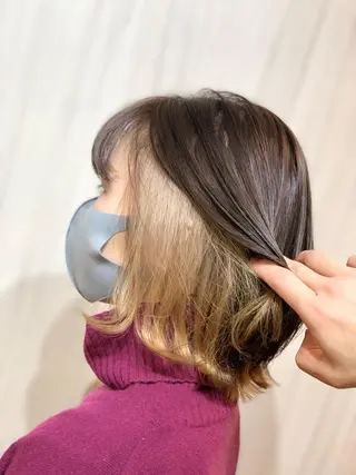 ショート カラー ヘアアレンジ ⭐️柏木皇気ブリーチ ムラ修正/他店直しのヘアスタイル