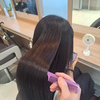 ロング パーマ カラー 極艶縮毛／髪質改善／ 内田こうたのヘアスタイル