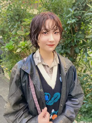 ショート カラー パーマ ヘアアレンジ ウルフレイヤー エクステ/kokiのヘアスタイル