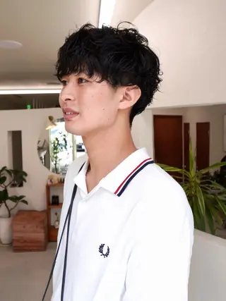 ショート パーマ メンズ メンズハイトーン/栄 /イトウタケルのヘアスタイル