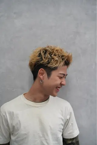 ショート カラー パーマ メンズ 💈メンズ特化💈 barberコウヨウのヘアスタイル