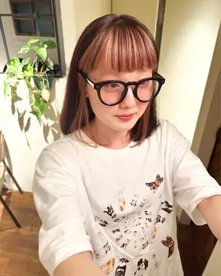 セミロング カラー ヘアアレンジ 🤎ono/ 切りっぱなしボブ🤎のヘアスタイル