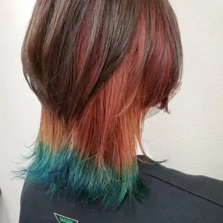 ミディアム カラー 推しアニメカラー🌈 ツヤ透明感カラー🦄のヘアスタイル