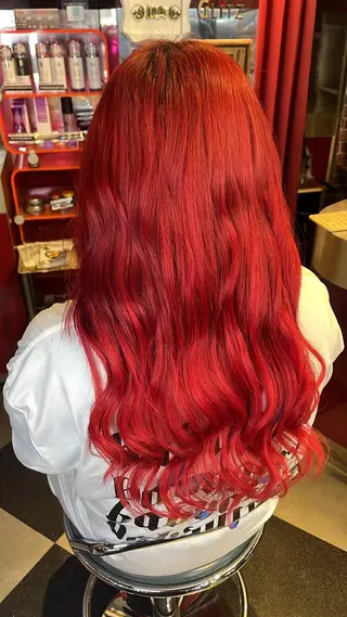 ロング カラー デザインカラー/ ブリーチ/コーンロウのヘアスタイル