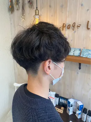 ショート カラー パーマ メンズ ダブルカラー/ウルフ 上田　航平のヘアスタイル