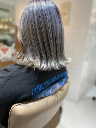 ミディアム カラー ボブ/ハイトーン 立川loose 下田のヘアスタイル