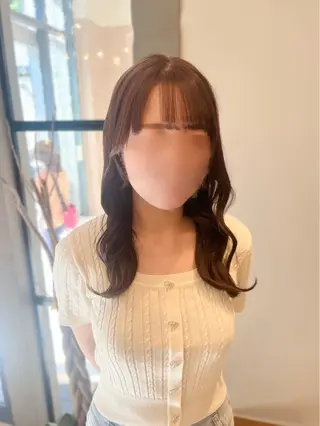 ロング カラー ヘアセット/ピンク /レッド/あつはのヘアスタイル