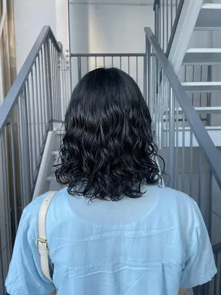 ミディアム パーマ 【arc】Ruri コテ巻き風パーマのヘアスタイル