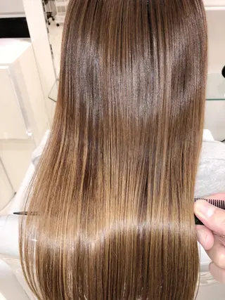 ロング カラー 縮毛矯正/髪質改善/ ブリーチ/東陽町✨のヘアスタイル