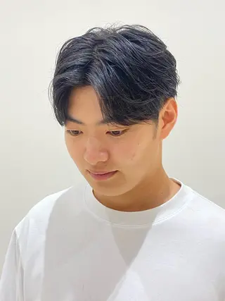 メンズ 乾かしただけで艶髪✨ 縮毛矯正天王寺はやとのヘアスタイル