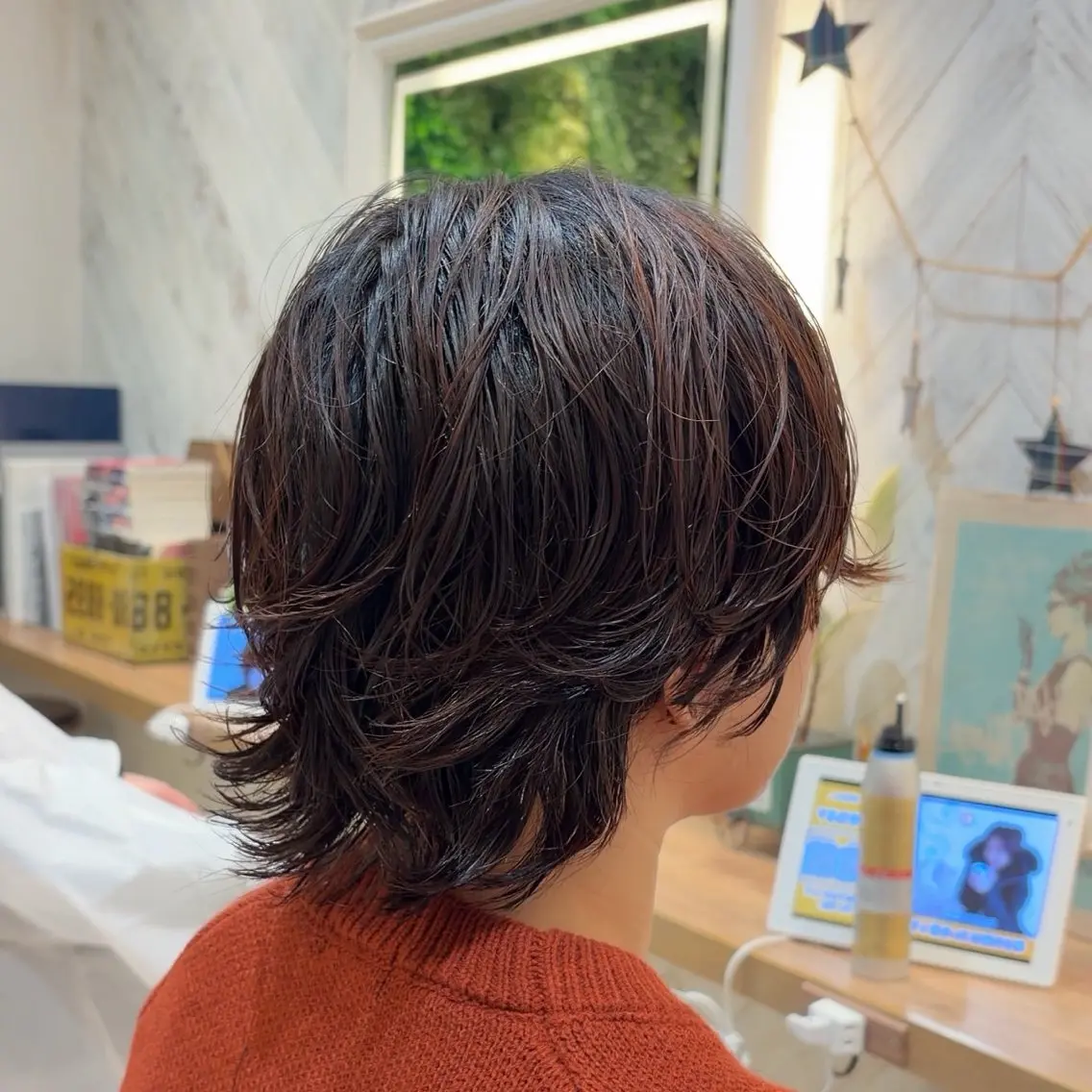 ショート パーマ ニュアンスパーマ カット パーマ 横浜パーマ🌐ボブ✨ 暖色カラーもえかのヘアスタイル