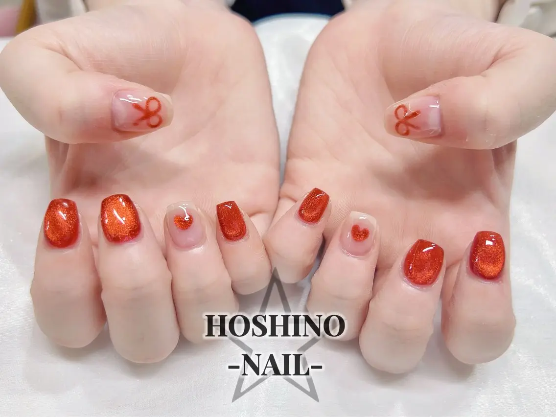 ネイル キラキラネイル オフィスネイル ワンカラーネイル ピンク リボン ★Rena Nail★のネイルデザイン