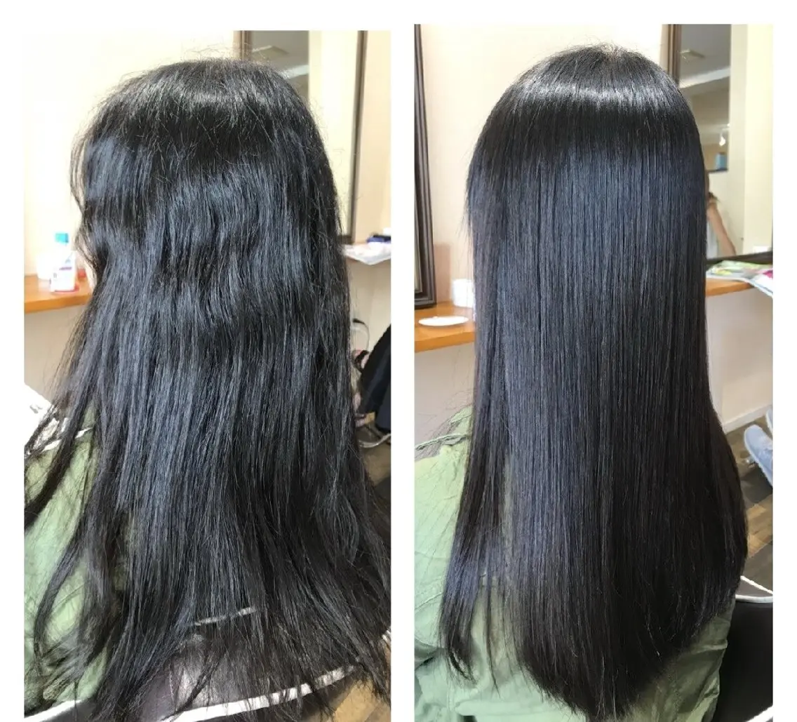 ロング 縮毛矯正 トリートメント 内田 敦のヘアスタイル
