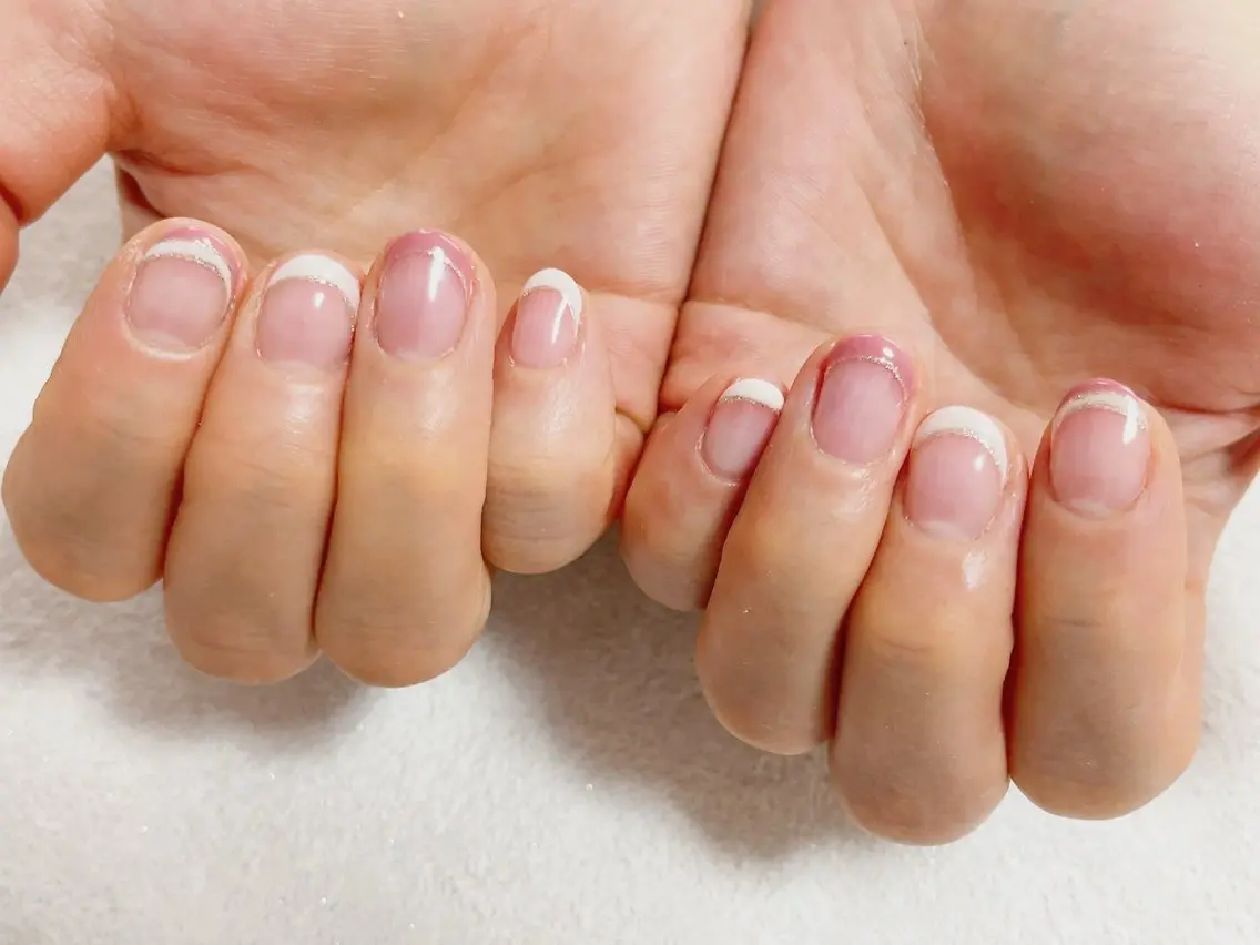 ネイル フレンチネイル ジェルネイル 韓国ネイル メンズネイル パラジェル kiki nail たまプラーザのネイルデザイン