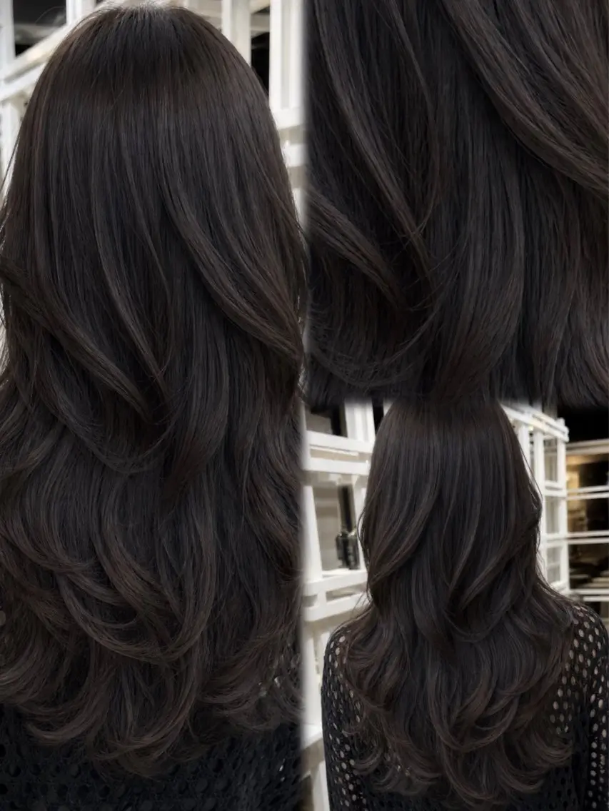 ロング カット ヘアカラー 恵比寿結べるレイヤー 地毛風カラー大場のヘアスタイル