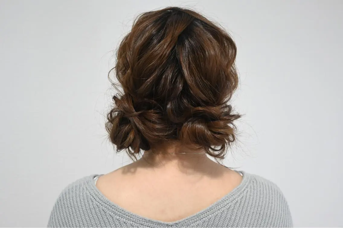 セミロング ヘアアレンジ お団子ヘア 麻優 ヘアセットのヘアスタイル