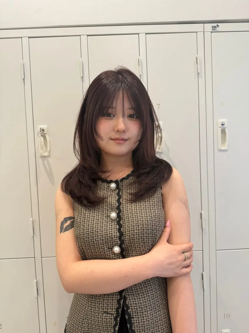 セミロング 韓国風カラー 顔周りカット 髪質改善 韓国風ヘア 縮毛矯正 カット ヘアカラー トリートメント 🍀立川/艶髪/レイ ヤーmihiro🍀のヘアスタイル