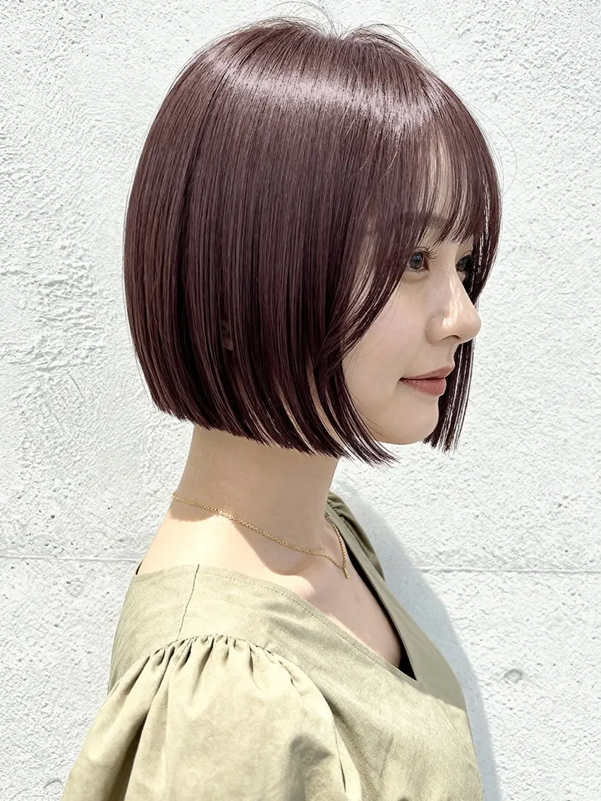 ショート カラー カット ヘアカラー 縮毛矯正 トリートメント 莉乃/縮毛矯正/髪質 改善/艶カラーのヘアスタイル