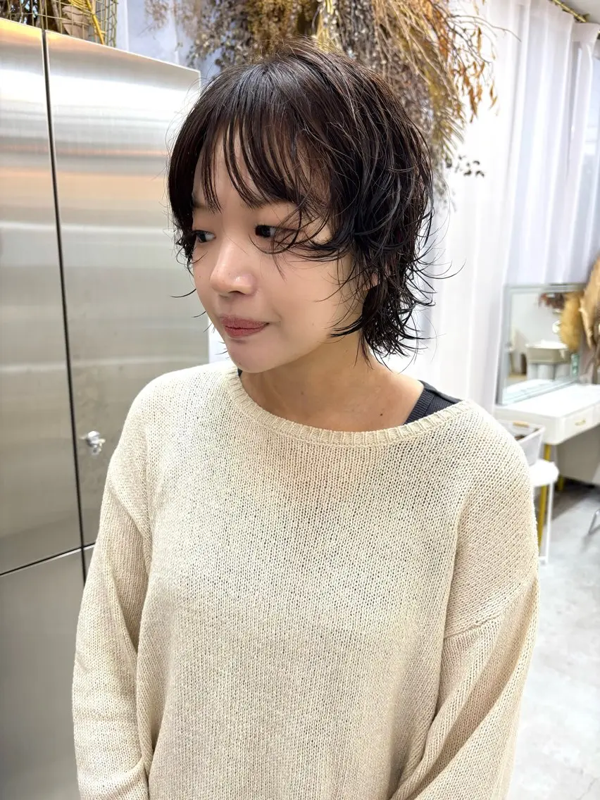 ショート レイヤーカット カット パーマ YUIMARL 岡山　HANAのヘアスタイル