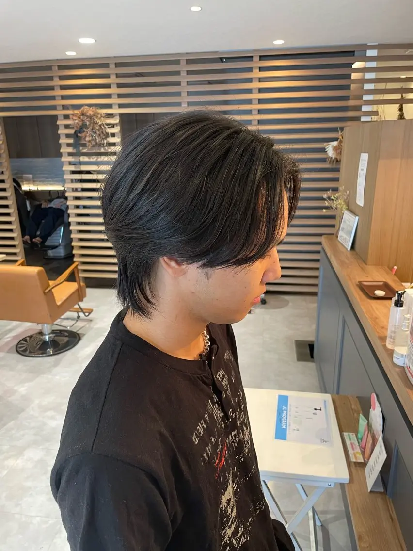 メンズ センターパート メンズウルフカット ウルフカット PAPASS|尾頃 功明|メンズパーマのヘアスタイル