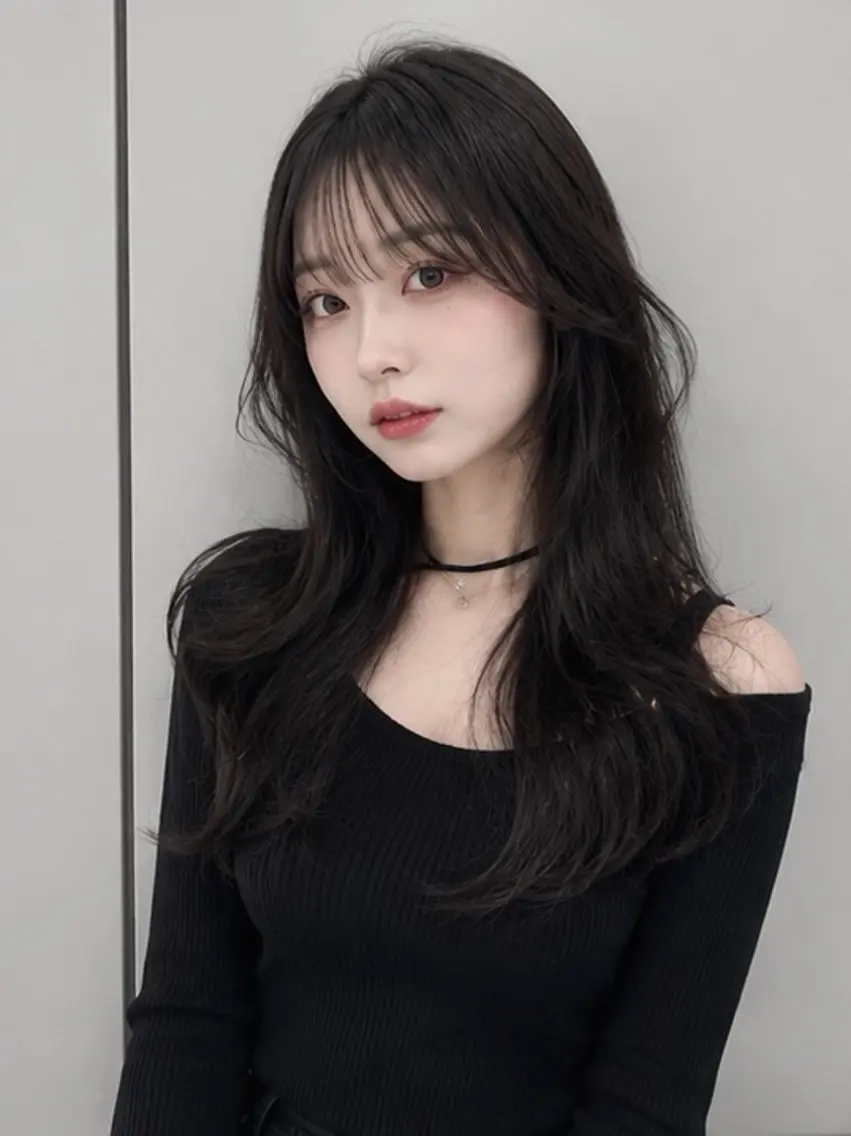 セミロング カラー パーマ ヘアアレンジ メンズ カット ヘアカラー トリートメント 🦋縮毛/韓国レイヤ ー/透明感カラー🦋のヘアスタイル
