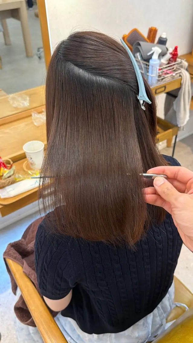 セミロング 縮毛矯正 トリートメント formage 福岡佳祐のヘアスタイル