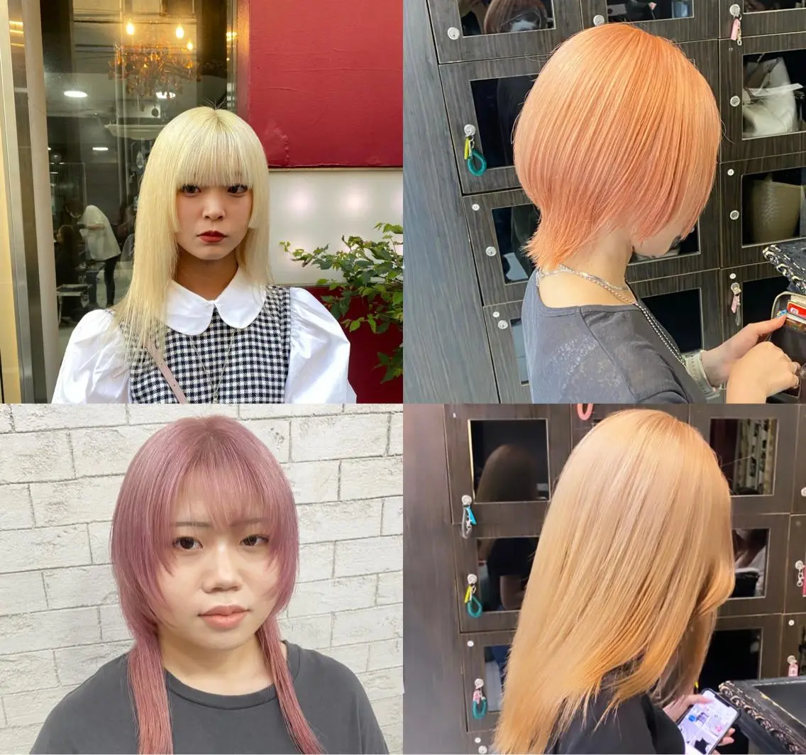 セミロング カラー ブリーチ ハイトーンカラー ヘアカラー グレージュ系はお任せ /ケアブリーチ/岩崎のヘアスタイル