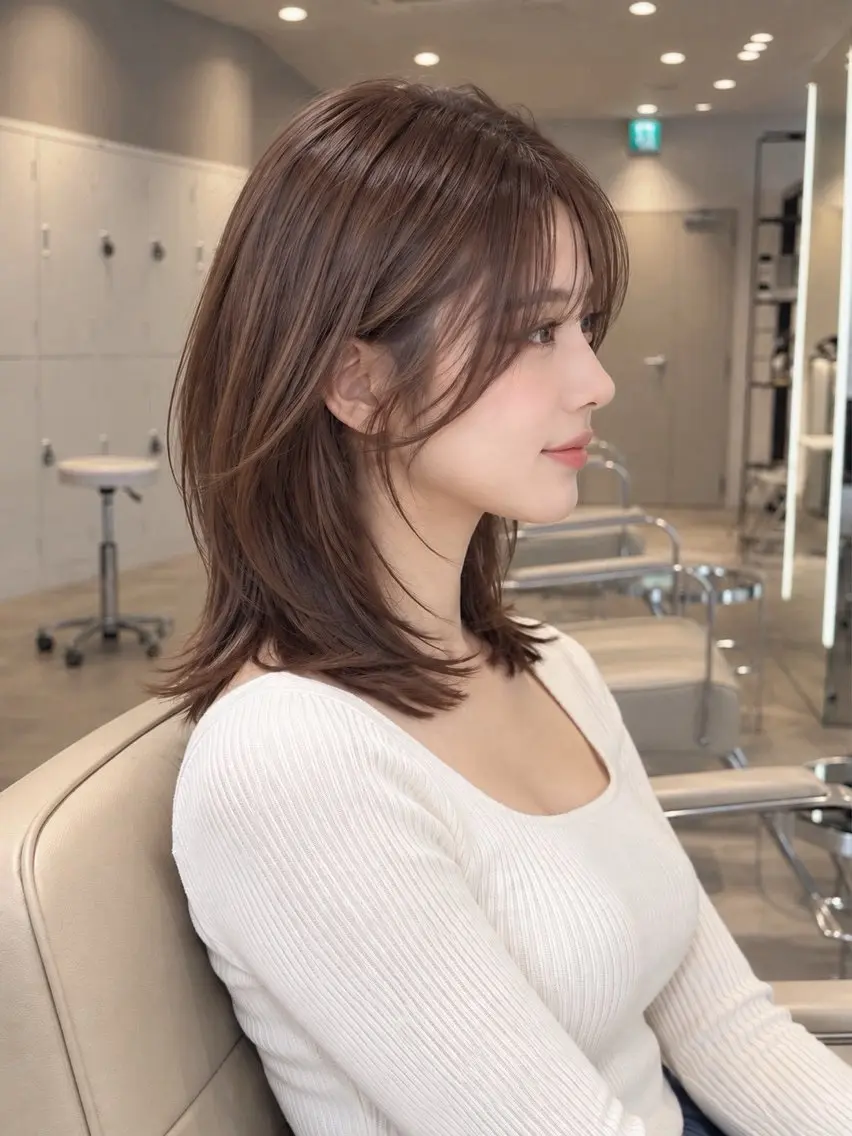 ミディアム レイヤーカット nanase /名駅のヘアスタイル