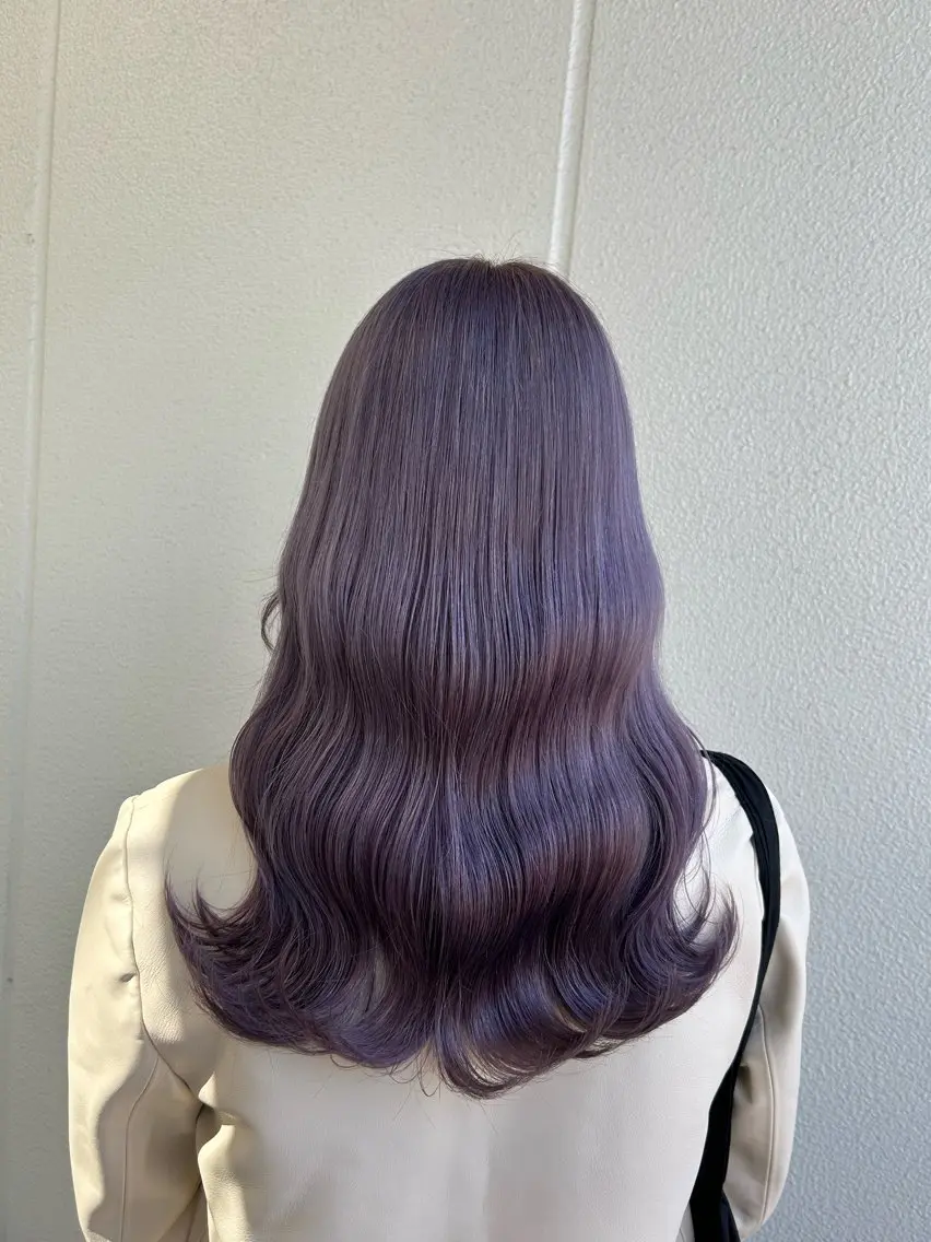 セミロング カラー ヘアアレンジ ラベンダーカラー 《暖色/韓国hair 》🇰🇷桑原ユキネのヘアスタイル