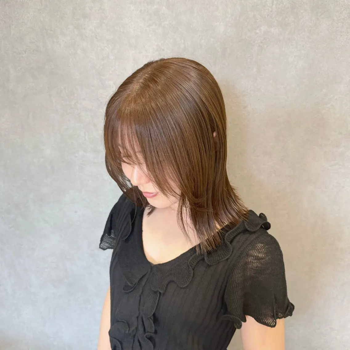 ミディアム 髪質改善 レイヤーカット カット ヘアカラー トリートメント すずきなつき 縮毛矯正🐰🌙のヘアスタイル