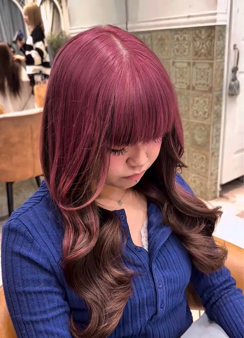 ロング ヘアカラー 栄ハイトーン/ ベージュカラー中園薪のヘアスタイル