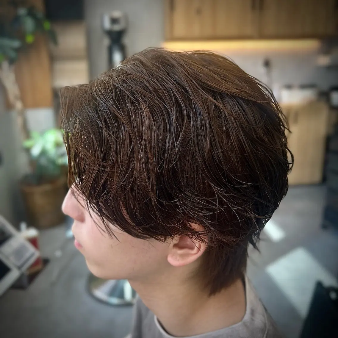 ミディアム パーマ メンズ カット パーマ 🇰🇷海外風メンズ パーマ🇺🇸/威吹のヘアスタイル
