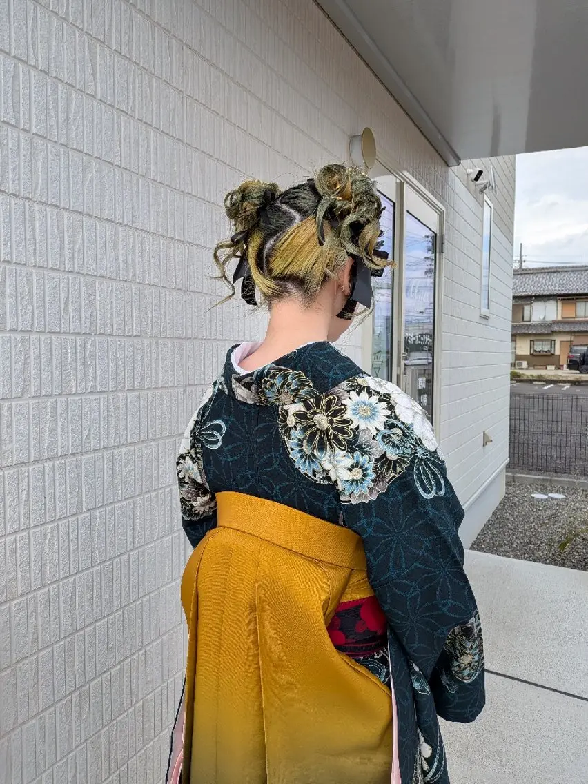 ロング 着付け アミオーガニック カラーのヘアスタイル