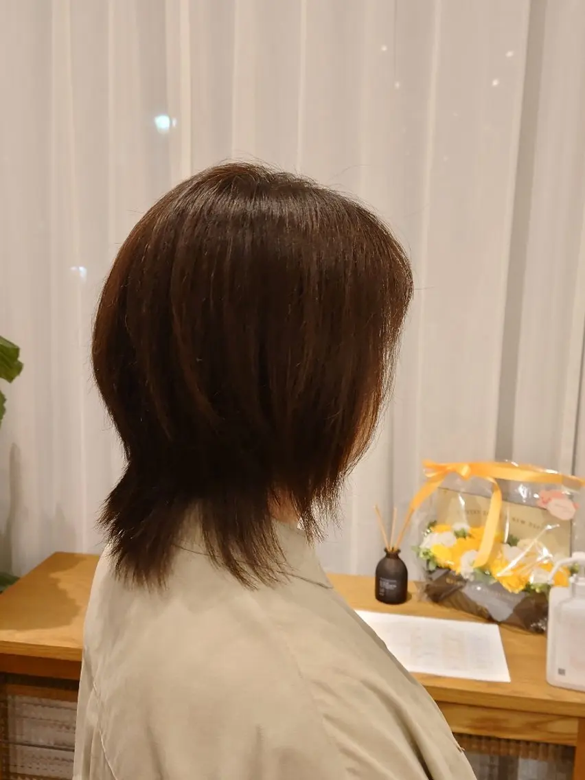 ミディアム ボブ 顔周りカット 金森 友章のヘアスタイル