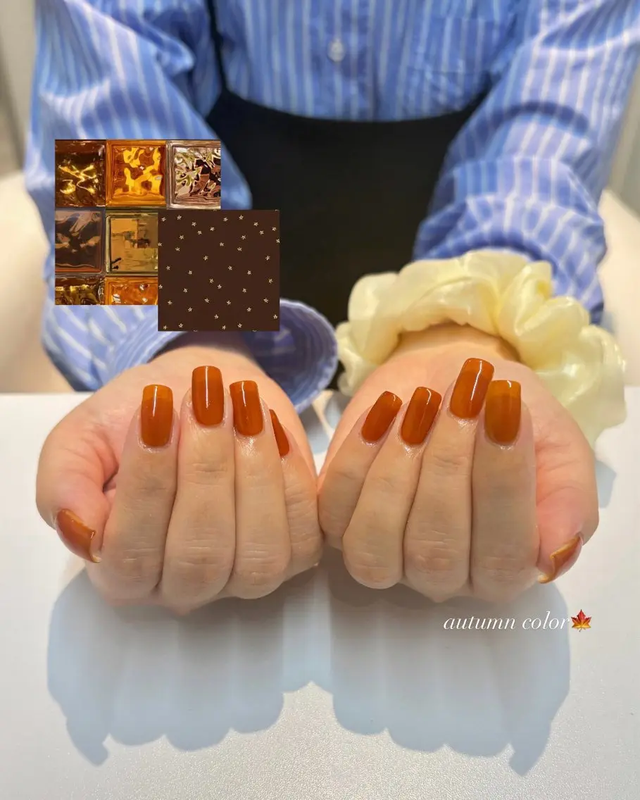 ネイル ブラウン ハンドネイル 𝙢𝙖𝙖𝙮𝙖 🦋‪のネイルデザイン