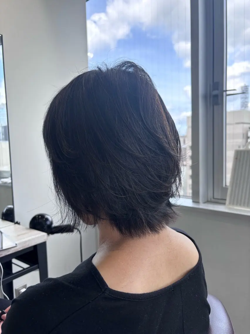 ショート ショートボブ ボブ くせ毛 ショートヘア 瀬戸 杏珠のヘアスタイル