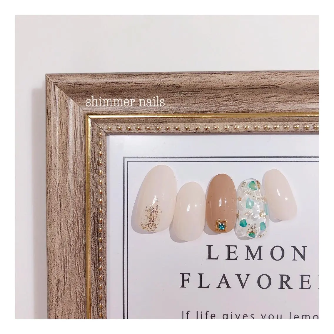 ネイル グリーン ハンドネイル shimmer nailsのネイルデザイン
