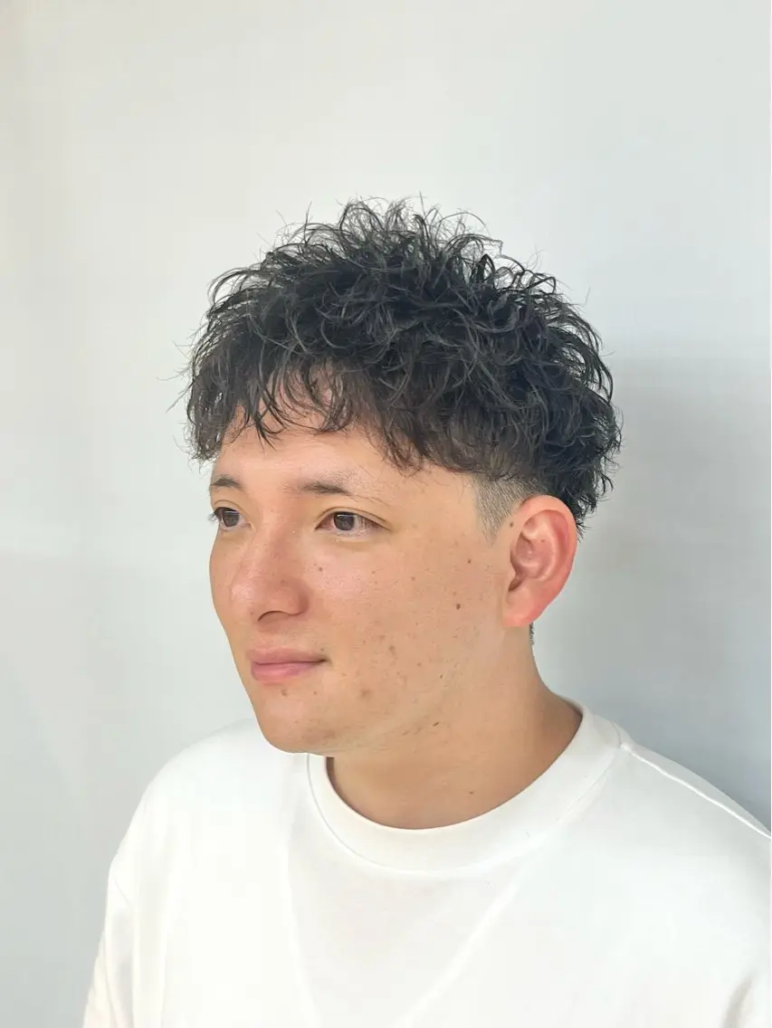ショート パーマ メンズ カット パーマ メンズ特化/パーマ/ 髪質改善　高野奨馬のヘアスタイル