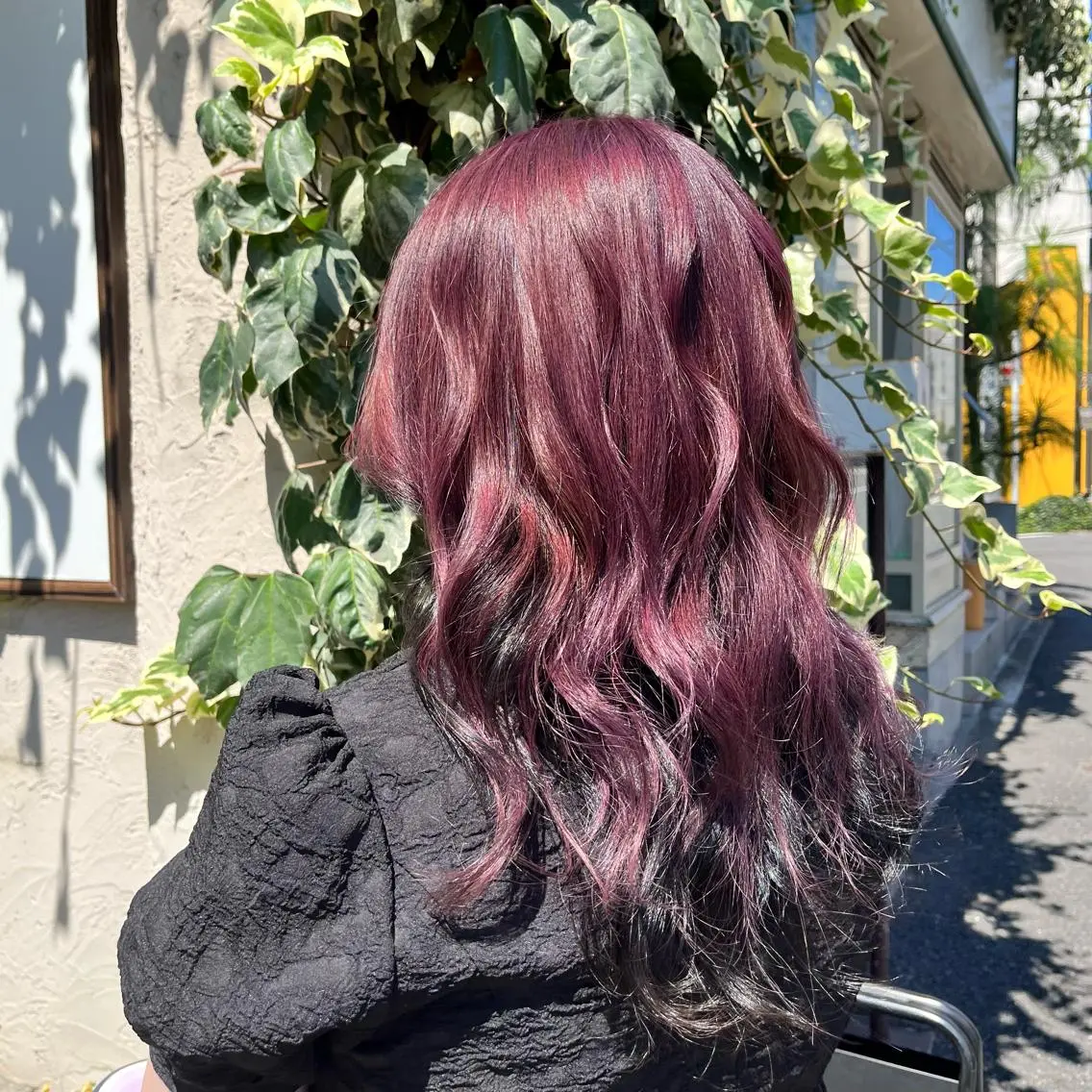 ロング カラー 黒髪 ブリーチ ラベンダーカラー ラベンダーピンク ピンクカラー mary'sメリー /ニュアンスカラーのヘアスタイル