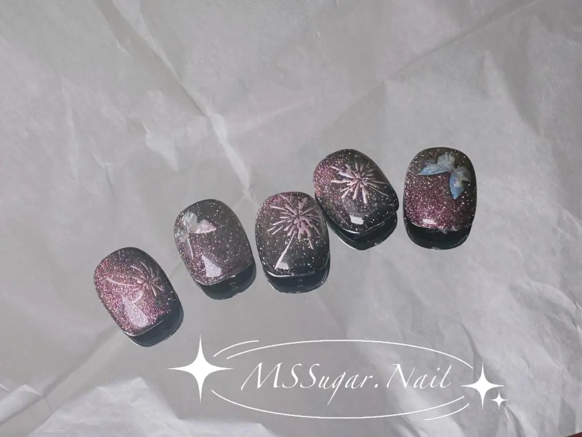 ネイル ロングネイル マグネットネイル スカルプネイル ネイルチップ ワンホンネイル MSSugar Nailのネイルデザイン
