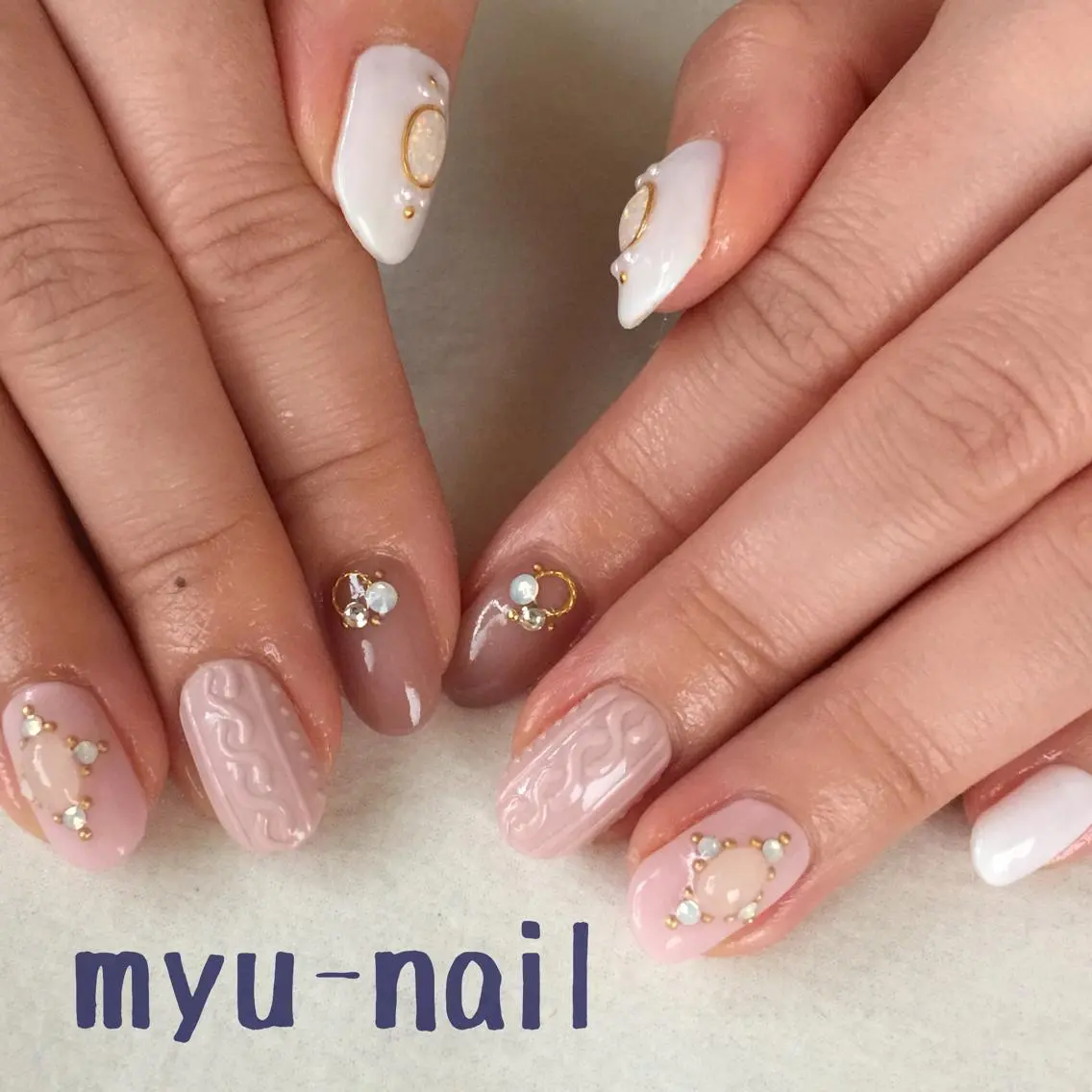 ネイル マットネイル ハンドネイル ホームサロン myu-nailのネイルデザイン