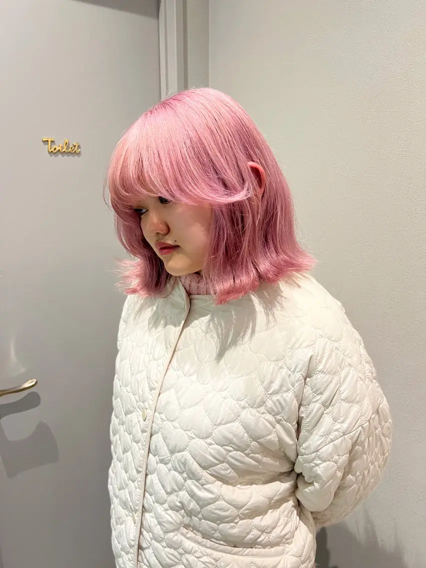 カラー ピンクカラー GEM/ hinanaのヘアスタイル