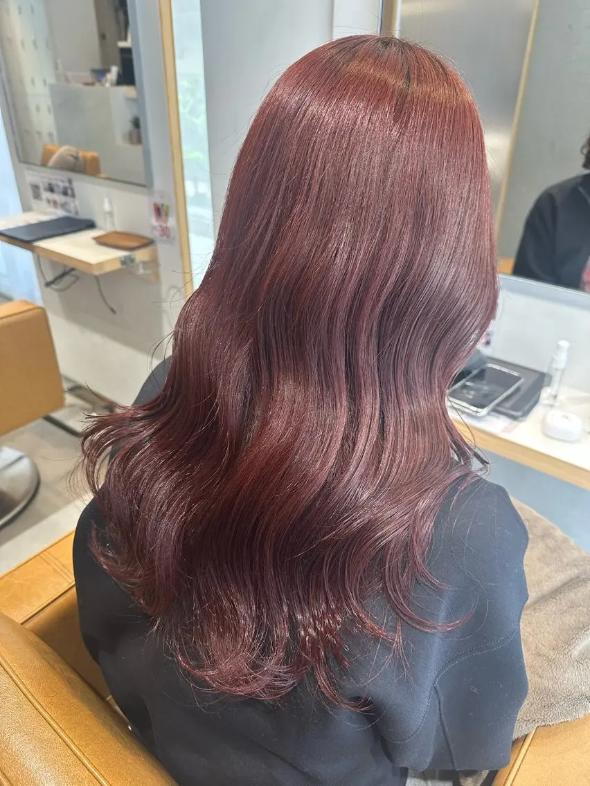 ロング カラー ボルドーカラー カット ヘアカラー トリートメント 暖色/ヘアアレンジ 🎀♡irohaのヘアスタイル