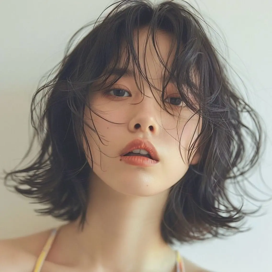 ミディアム パーマ 切りっぱなしボブ ミディアムパーマ ボブ 🌿ボブ パーマ高橋啓太🌿のヘアスタイル