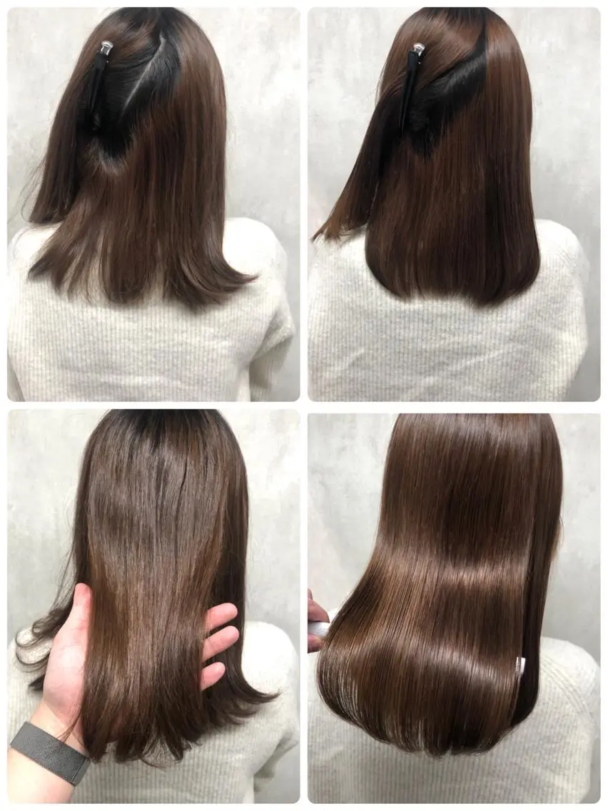 うる艶カラー+酸性ストレート+バイカルテTR【髪質改善】の写真