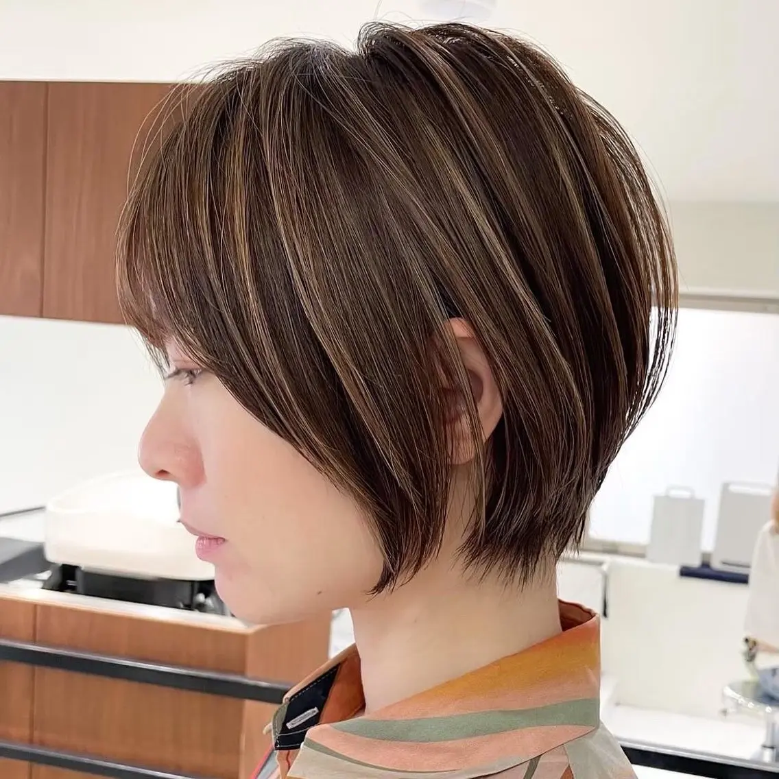 ショート カラー カット ヘアカラー トリートメント ✨ハイライトの達人 ボブ/ショート/雪下のヘアスタイル