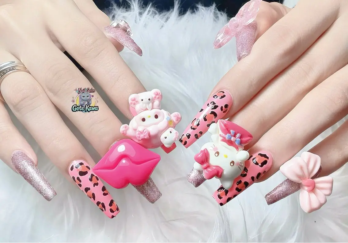 ネイル ピンク リボン Gote Kawa nail salonのネイルデザイン